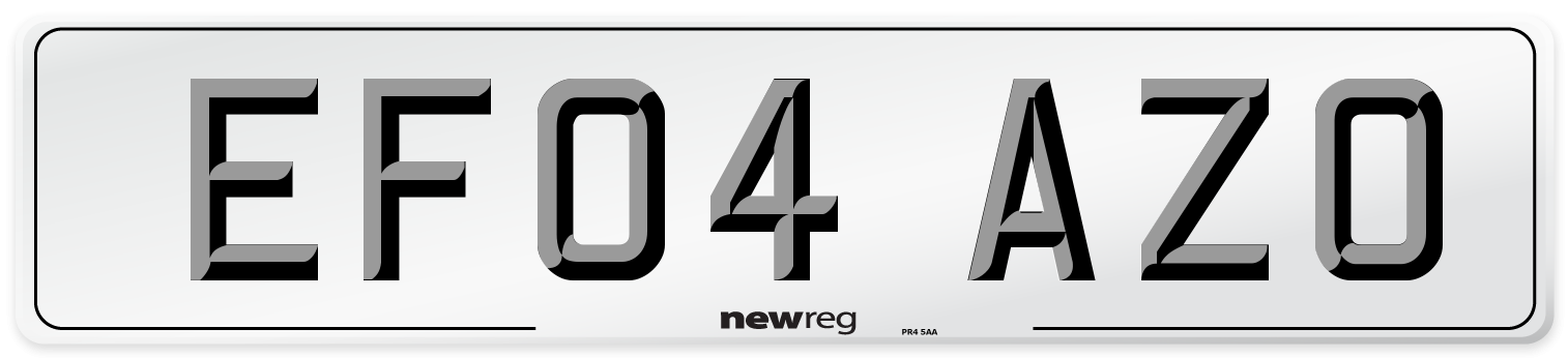 EF04 AZO Number Plate from New Reg